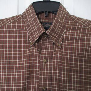 Brooks Brothers Mens L/S Brown Cotton Button-down Casual Shirt - Size 15/34 or M